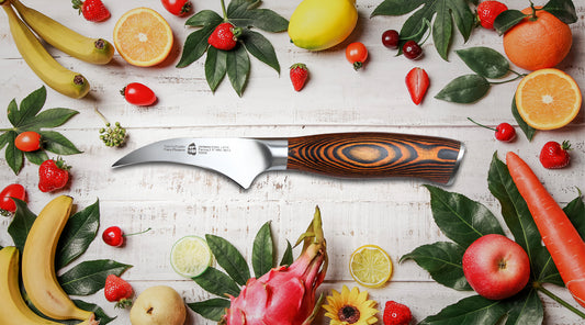 Tuo Cutlery, Peeler, Paring Knife, Bird’s Beak Paring Knife, peeling knife, flaying knife, debarking knife, vegetable knife, fruit knife, sharp blade, High Carbon Stainless Steel, Full Tang