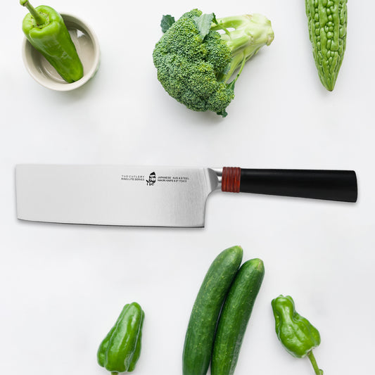 Tuo Cutlery, Nakiri Knife, Japanese Knife, Mini Chopper, Mini chopping knife, Multipurpose Knives, Premium High Carbon Stainless Steel, Full Tang, Ergonomics handle, Vegetable Chopper, Ultra Sharp Asian Knife, Professional Kitchen Knife, Vegetable Knife