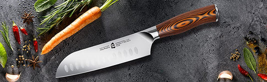 Beautiful Three Virtues Knife - Fiery Phoenix Santoku Knife