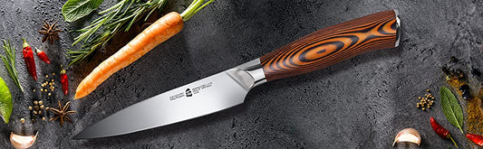 Tuo Cutlery, Utility Knife, Mini Chef’s Knife, Premium High Carbon Stainless Steel, Full Tang, Ergonomics handle, Multipurpose Knife, Versatile Knife, Small Kitchen Knife, Fruit and Vegetable Cutting Knife