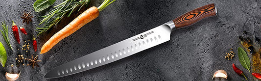 Tuo Cutlery, Slicing Knife, Slicer, Carving Knife, Meat Knife, Kitchen Knife, High Carbon Stainless Steel, Sharp blade, Full Tang